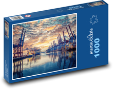 Port - Dźwigi kontenerowe Puzzle 1000 elementów - 60x46 cm