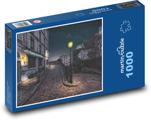 Straße bei Nacht - Straßenlaterne, Dunkelheit Puzzle 1000 Teile - 60 x 46 cm