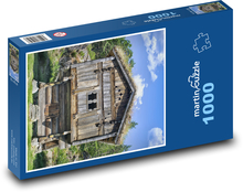 Dřevěný dům - starověký, rustikální Puzzle 1000 dílků - 60 x 46 cm