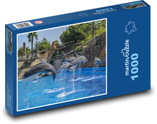 Delfíni - skok, voda Puzzle 1000 dílků - 60 x 46 cm