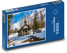 Chapel - mountains, snow Puzzle 1000 pieces - 60 x 46 cm 