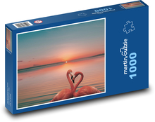 Plameňáci - západ slunce Puzzle 1000 dílků - 60 x 46 cm