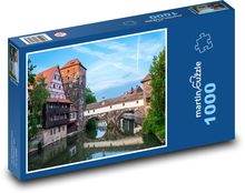 Budova - most, řeka Puzzle 1000 dílků - 60 x 46 cm