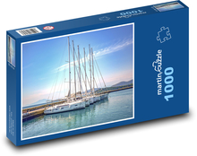 Lodě - plachetnice, přístav Puzzle 1000 dílků - 60 x 46 cm