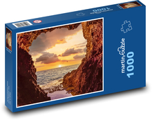 Meereshöhle - Sonnenuntergang, Ozean Puzzle 1000 Teile - 60 x 46 cm