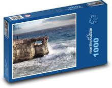 Urwisko - fale na wybrzeżu, morze Puzzle 1000 elementów - 60x46 cm