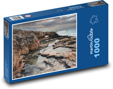 Skalnaté pobrežie - more, vlny Puzzle 1000 dielikov - 60 x 46 cm