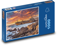 Shipwreck - coast, rocks Puzzle 1000 pieces - 60 x 46 cm 