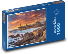 Schiffbruch - Küste, Felsen Puzzle 1000 Teile - 60 x 46 cm