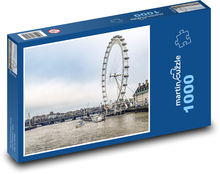 Londýnské kolo - řeka, Anglie Puzzle 1000 dílků - 60 x 46 cm