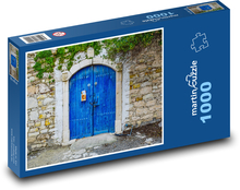 Modré dveře - vstup, tradiční chod  Puzzle 1000 dílků - 60 x 46 cm