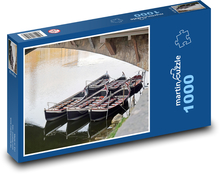 Řeka Arno - lodě, most Puzzle 1000 - 60x46 cm