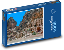 Petra - Jordánsko, starověká jeskyně Puzzle 1000 dílků - 60 x 46 cm