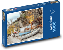 Pláž - lodě, krajina Puzzle 1000 dílků - 60 x 46 cm
