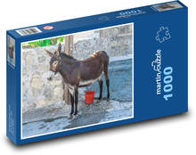 Osel - vesnice, zvíře Puzzle 1000 dílků - 60 x 46 cm