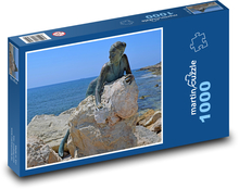 Socha žena - umělecká díla, moře  Puzzle 1000 dílků - 60 x 46 cm