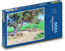 Strom na venkově - park, lavička Puzzle 1000 dílků - 60 x 46 cm