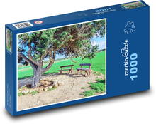 Tree in the countryside - park, bench Puzzle 1000 pieces - 60 x 46 cm 