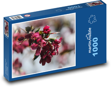 Czerwone kwiaty - płatki, kwiat Puzzle 1000 elementów - 60x46 cm