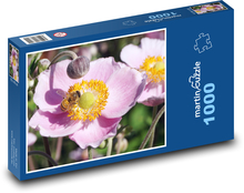 Anemone - Biene, Bestäubung Puzzle 1000 Teile - 60 x 46 cm