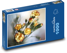 Nelke - gelbe Blumen, Pflanze Puzzle 1000 Teile - 60 x 46 cm