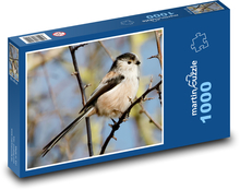 Sýkorka dlouhoocasá - pták, větev Puzzle 1000 dílků - 60 x 46 cm