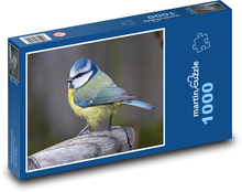 Modraszka - ptak, pióra Puzzle 1000 elementów - 60x46 cm