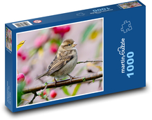 Vrabec poľný - spevavý vták, zviera Puzzle 1000 dielikov - 60 x 46 cm 