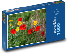 Vlčí mak - kvety, lúka Puzzle 1000 dielikov - 60 x 46 cm 