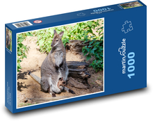 Klokan - vačnatec, matka a mládě Puzzle 1000 dílků - 60 x 46 cm