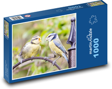 Krmení mláďat - modřinka, pták Puzzle 1000 dílků - 60 x 46 cm
