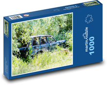 Opuštěné auto - vrak, šrot Puzzle 1000 dílků - 60 x 46 cm