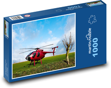 Červený vrtulník - letět, záchrana Puzzle 1000 dílků - 60 x 46 cm