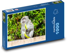 Macaque and banana - monkey, eat Puzzle 1000 pieces - 60 x 46 cm 
