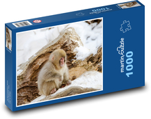 Japonský makak - snehová opica, zima Puzzle 1000 dielikov - 60 x 46 cm 