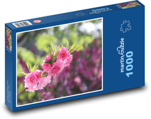 Peach flowers - tree, garden Puzzle 1000 pieces - 60 x 46 cm 