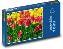 Field of tulips - yellow flowers, flowers Puzzle 1000 pieces - 60 x 46 cm 