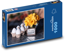 Frohe Ostern - Narzissen, Eier Puzzle 1000 Teile - 60 x 46 cm