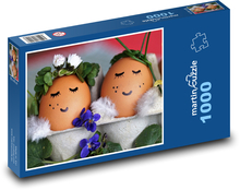Wielkanocna dekoracja - jajka, wiosna Puzzle 1000 elementów - 60x46 cm