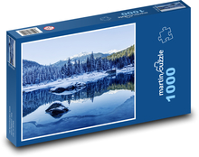 Jezero - Švýcarská krajina, zima Puzzle 1000 - 60x46 cm