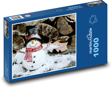 Schneemann - Dekoration, Schnee Puzzle 1000 Teile - 60 x 46 cm