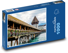 Lucerne - Switzerland, bridge Puzzle 1000 pieces - 60 x 46 cm