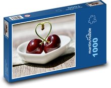 Červené třešně - sklizeň, ovoce Puzzle 1000 dílků - 60 x 46 cm