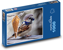 Wróbel - mróz, piórko Puzzle 1000 elementów - 60x46 cm