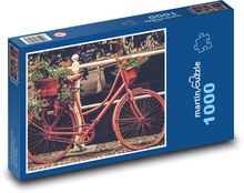 Bicykel - dekorácie, kvety Puzzle 1000 dielikov - 60 x 46 cm 