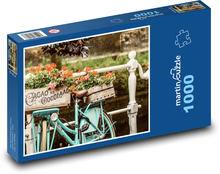 Fahrrad - Dekoration, Blumen Puzzle 1000 Teile - 60 x 46 cm