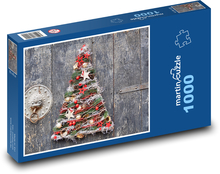 Vánoční dekorace -  vánoční koule, hvězdy Puzzle 1000 dílků - 60 x 46 cm