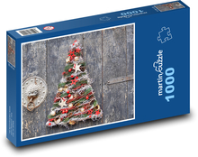Vianočná výzdoba -  vianočné gule, hviezdy Puzzle 1000 dielikov - 60 x 46 cm 