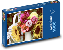 Blumenstrauß - Sonnenblumen, Dahlien Puzzle 1000 Teile - 60 x 46 cm
