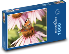 Pávie oko - motýľ, opeľovanie Puzzle 1000 dielikov - 60 x 46 cm 